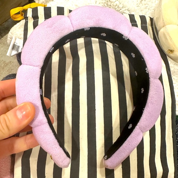 Lele Sadoughi lavender velvet scalloped headband main image 4